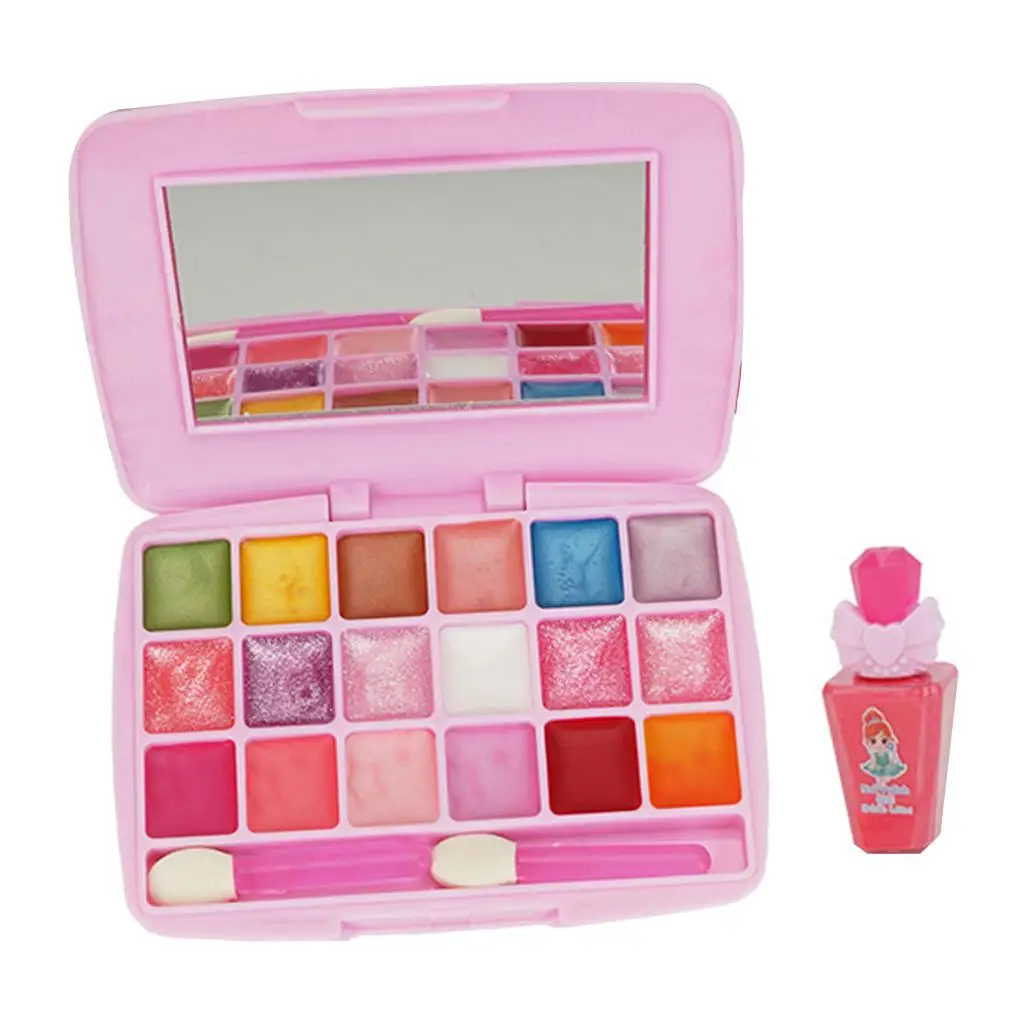 Kids Make Up Toy Set Princess Pretend Play Pink Makeup Beauty Safety Kit Toys For Kid Girl Dressing Cosmetic Party Birthday Gift