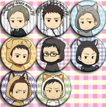 

8pcs/1lot Anime Yashiro Domeki Chikara Kageyama Kanji Kuga Misumi Figure 4754 Badges Round Brooch Pin Gifts Kids Toy