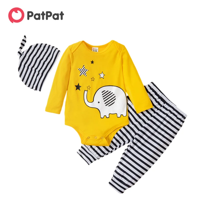 PatPat Сезон весна-осень Новинка Хлопковая одежда для новорожденных Повседневный