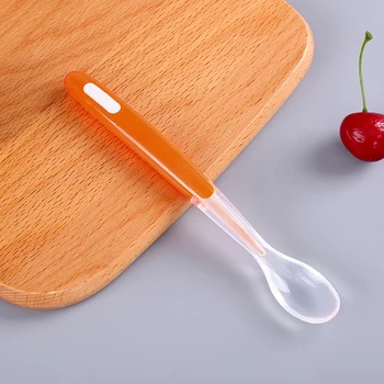 

Durable Non-toxic Soft Spoon For Kitchen Portable Baby Feeding Tableware Eco-friendly Practical Silicon Material