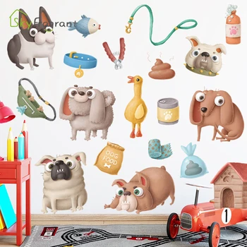 

Creative cartoon wall sticker cute dogs pet shop wall decor home decor bedroom stickers self-adhesive kids room decoration