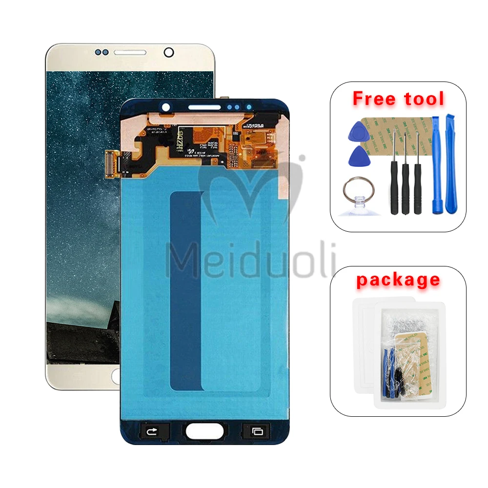 

For SAMSUNG Galaxy Note 5 Note5 N920A N9200 SM-N920 N920C AMOLED LCD Display Touch Screen Digitizer Assembly + Tools