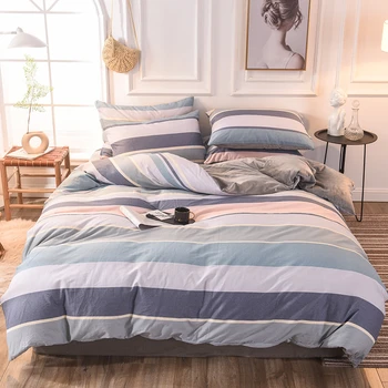 

Fashion Double-sided Fabric Bedding Set Winter Warm Velvet Duvet Cover Bed Sheet Pillowcase Soft Polyester Bedclothes