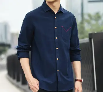 

Men's long-sleeved shirts 2020 spring and autumn new solid color casual all-match men's shirts BAT77-1-18