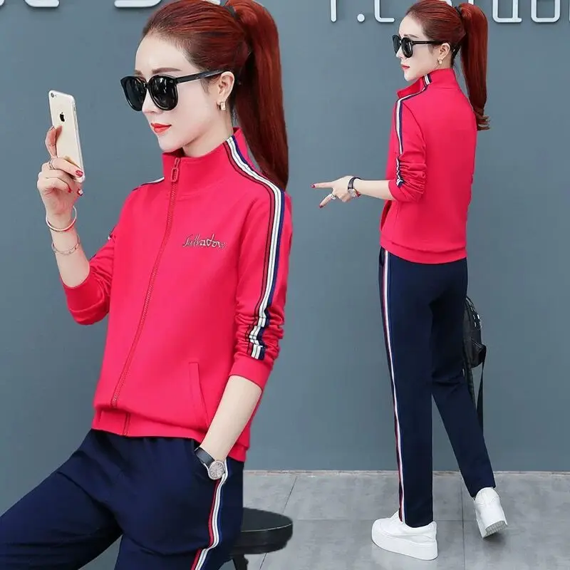 

2019 Spring And Autumn New Style Ozhouzhan Fashion Sports Clothing WOMEN'S Suit Korean-style Loose Casual Large Size Hoodie Two-