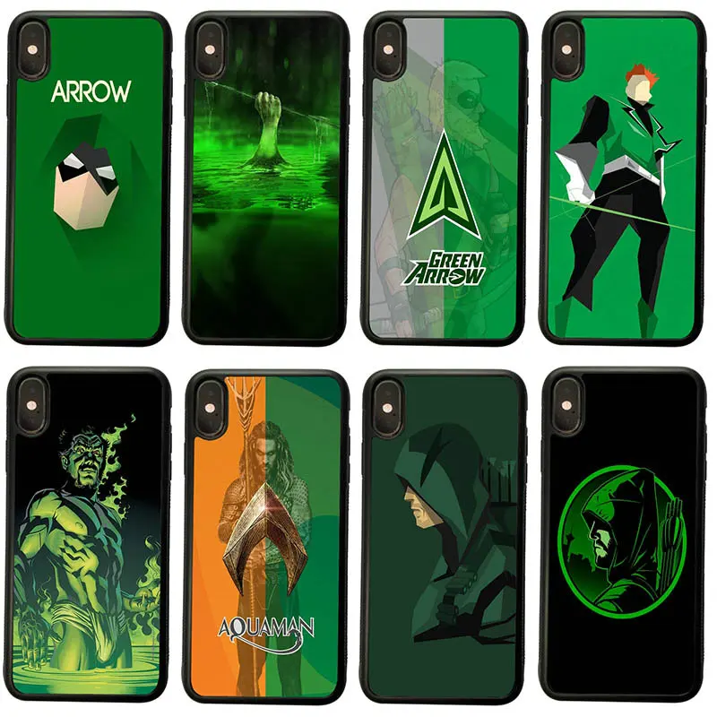Cell Phone Case Hard Plastic Cover Protect for iphone 8 7 6 6S Plus X XR XS Max 5S 5 SE 4 4S Cases Green Arrow Man Logo Clear | Мобильные