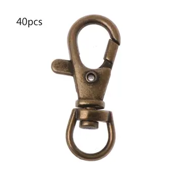 

40Pcs Antique Lobster Clasps Swivel Trigger Clips Snap Keychain Jewelry Findings