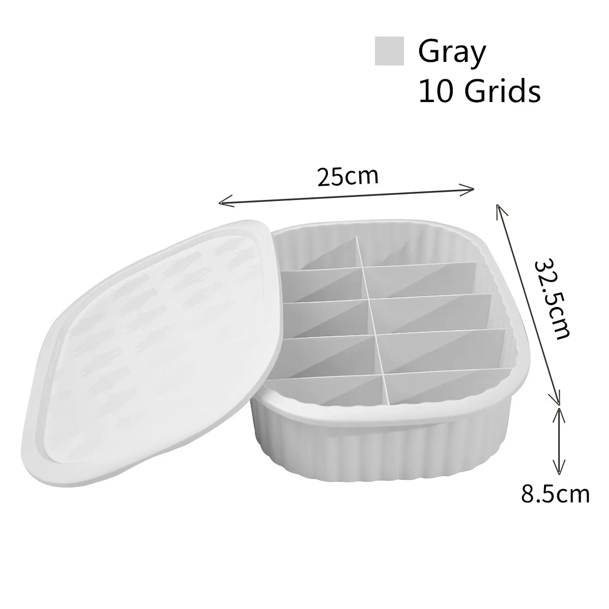 Gray--10 Grids 3 предмета, Нижнее белье ящик для хранения с крышкой 1/10/15 сетки дома шкаф с выдвижными ящиками Органайзер чехол для носки трусики бюстгальтер домашнего хранения - Цвет: Gray--10 Grids