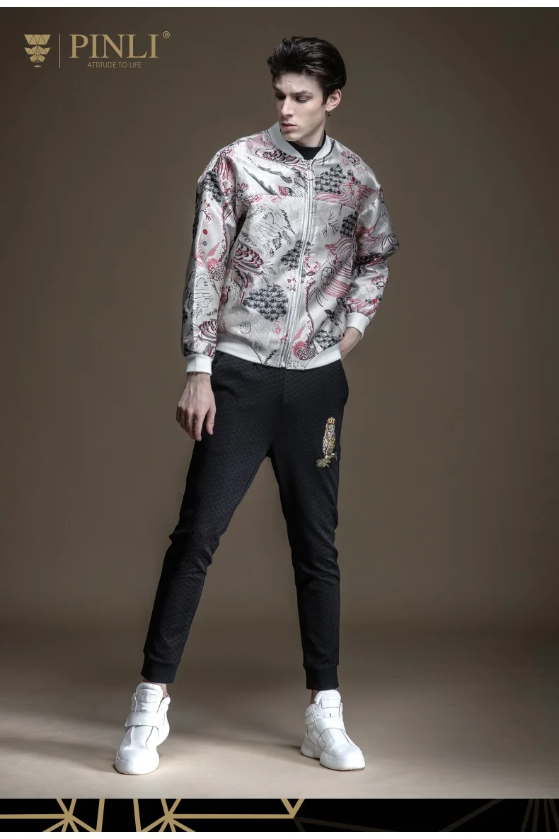 Куртка-бомбер для мужчин, нейлон, без куртки, Casaco Masculino Pinli, осень, новая мужская бейсбольная свинцовая, китайская, жаккардовая, челнок, B193304144