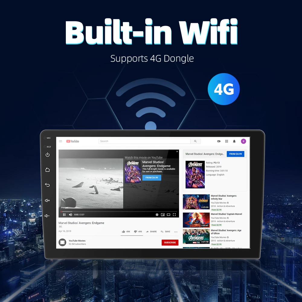  2 din DSP Android 9.0 Octa Core PX6 Car Radio Stereo GPS Navi Audio Video Player 1din Wifi BT HDMI 