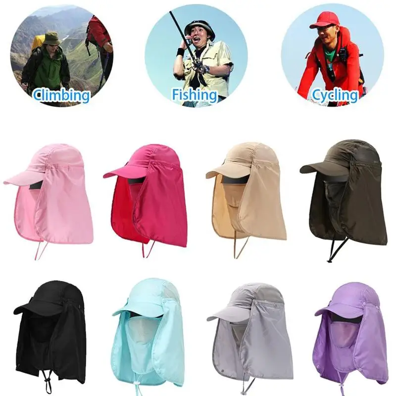 

UV Protection Camping Hat Face Neck Cover Fishing Hat Outdoor Sport Hiking Visor Hat Men And Women Fishing Sun Protect Cap