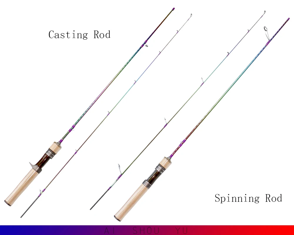 AI-SHOUYU Ультралегкая удочка, Ультралегкая, мощная форель, спиннинговая удочка, цельный наконечник 1,68 м 1,8 м, быстрая 1-8 г, 2-6lb литье из углеродистой стали