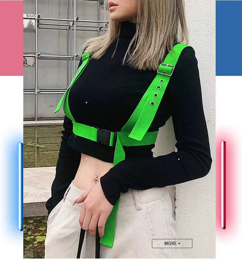 Весенняя мода готический укороченный Топ Футболка Femme Лоскутная Пряжка уличная футболка Женская водолазка с длинным рукавом черная футболка