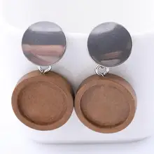 10 шт., серьги-столбы из нержавеющей стали, подходят для 14 мм круглых деревянных кабошон серьга, настройки лотков, diy базовые заготовки для ювелирных изделий