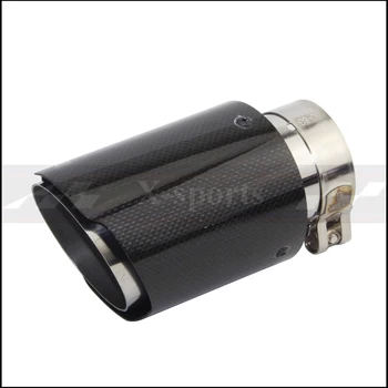 

Car Carbon Fibre Glossy Exhaust System Muffler Pipe Tip Straight Universal Silver Stainless Mufflers Decorations For Akrapovic