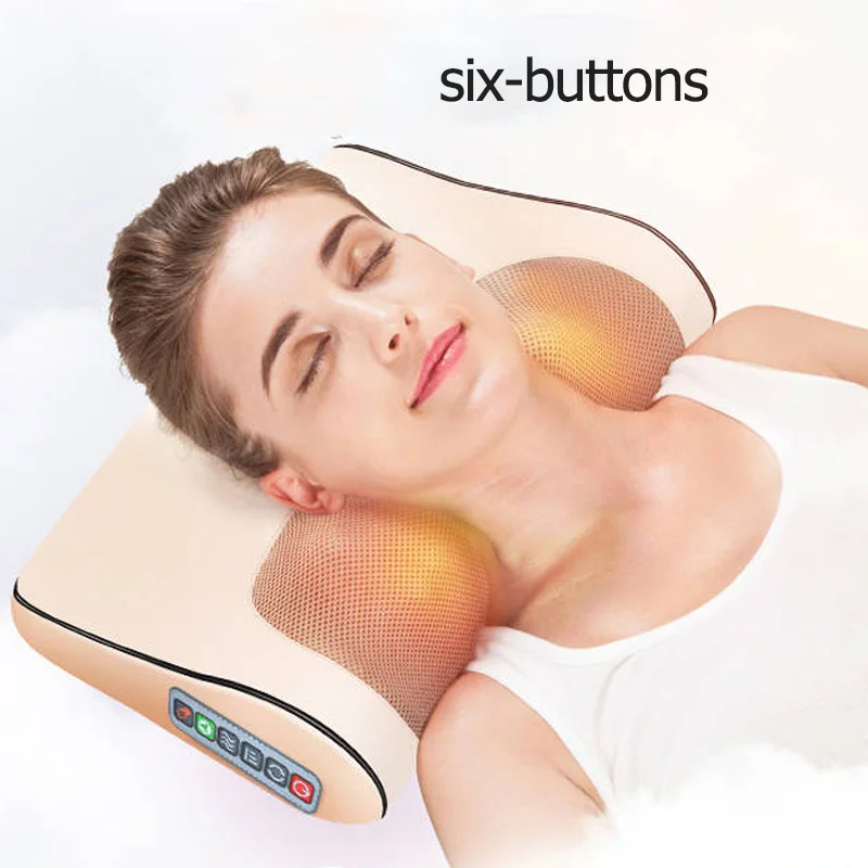 Многофункциональный массажер для шеи, для разминания спины и плеч, массажер для расслабления шейки матки, Массажная Подушка для домашнего тела - Цвет: 6 buttons