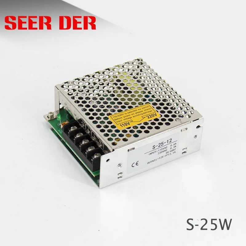 (S-25-12) 220vac до 12vdc светодиодный трансформатор PSU одиночный выход 25 Вт dc swith источник