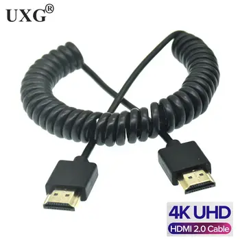 

Superfine 0.6M 1.5M 2.5M HDMI to HDMI Cable HDMI male to male Stretch Spring Curl Flexible Cable 4k*2k 60Hz 2.0 OD 3.2mm