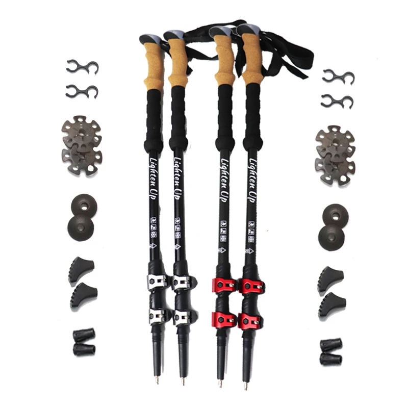 Covacure Trekking Pole Tips Collapsible Aluminum Hiking Poles With