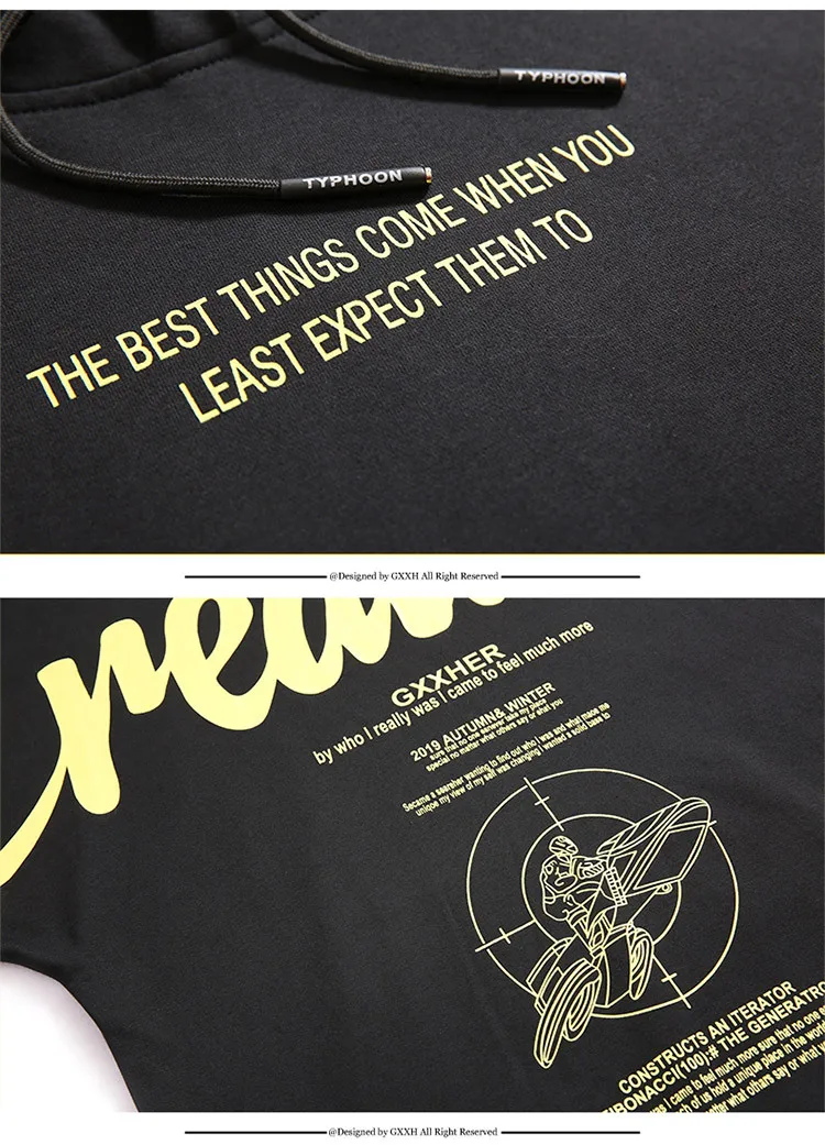 GxxH Large Men's Fashion Brand Hoodies Tide Fat Guy Plus To Increase Personality Printed Loose Leisure Man Sweatshirt Autumn 7XL