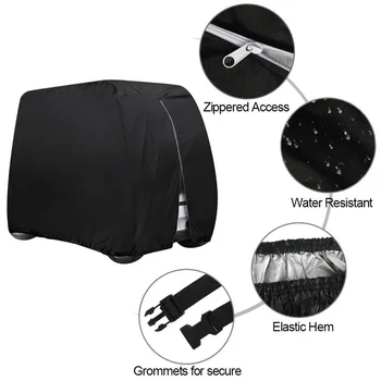 

Golf Cart Cover Practical 4 Passenger Body Home Accessories Buckle Hem Waterproof Dust Prevention Anti Sunlight Protect