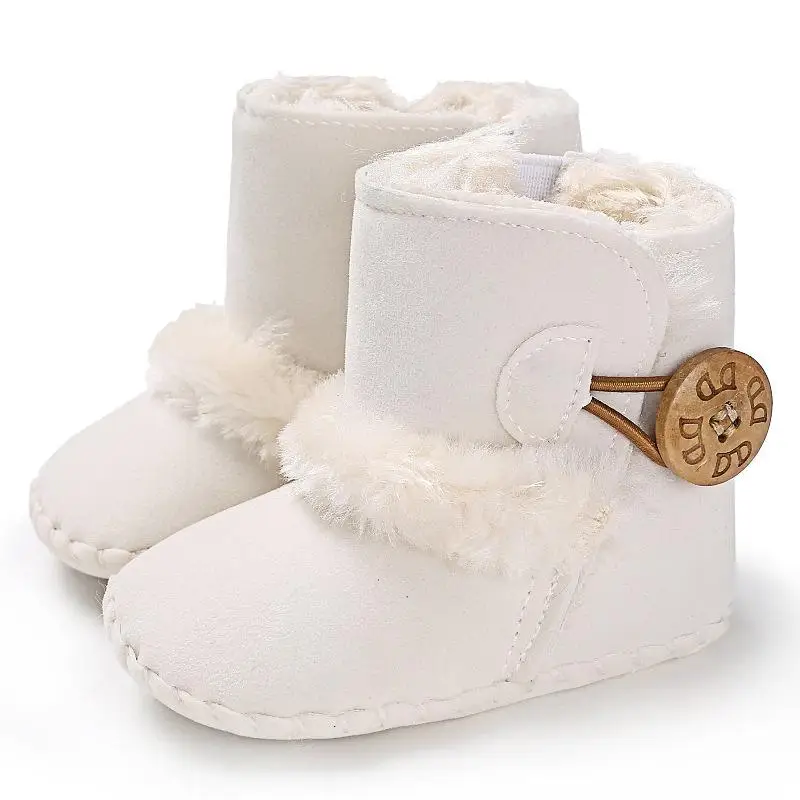 Детские зимние сапоги; Новинка года; зимняя теплая детская обувь из бархата; утолщенная детская обувь с эластичной резинкой для мальчиков и девочек - Цвет: Белый
