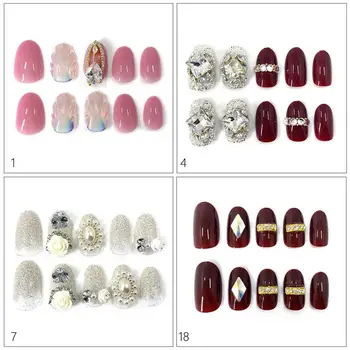 

10pcs Artificial Nails Tips Full Cover Glue-free Reusable Removable Flase Nail Cover Fake Nail Tips Easy Ues With Water 4 Colors