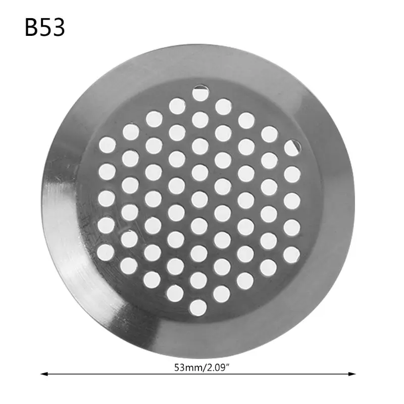 1 шт. вентиляционное отверстие вентиляционная решетка из нержавеющей стали круглые отверстия вентилирования сетки 19 мм, 25 мм, 29 мм, 35 мм, 53 мм - Цвет: Convex 53mm