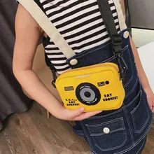 Новая модная сумка для девочек, детская Холщовая Сумка с буквенным принтом, сумка на плечо в форме камеры, повседневная сумка-мессенджер, милые модные рюкзаки