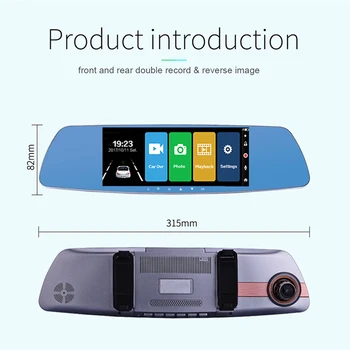 

7 Inch Screen Car Dvr Dual Lens Rear View Hd Auto Driving Recorder Dash Camera Parking Monitor Reverse Camera