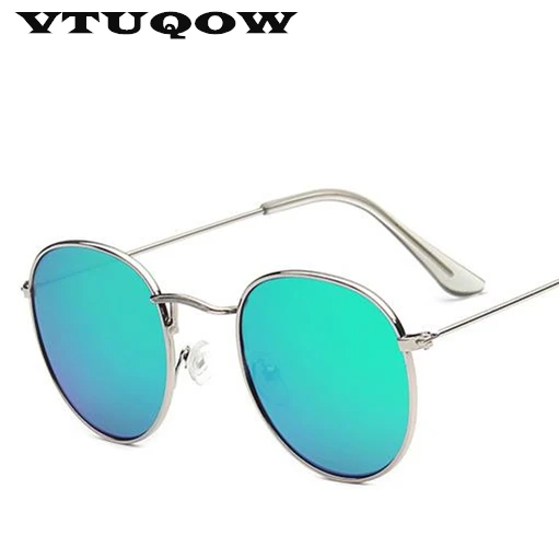 Роскошные брендовые круглые мужские Солнцезащитные очки женские винтажные Ретро солнцезащитные очки для мужчин мужские солнцезащитные очки ray bann okulary zonnebril heren - Цвет линз: Silver F Green