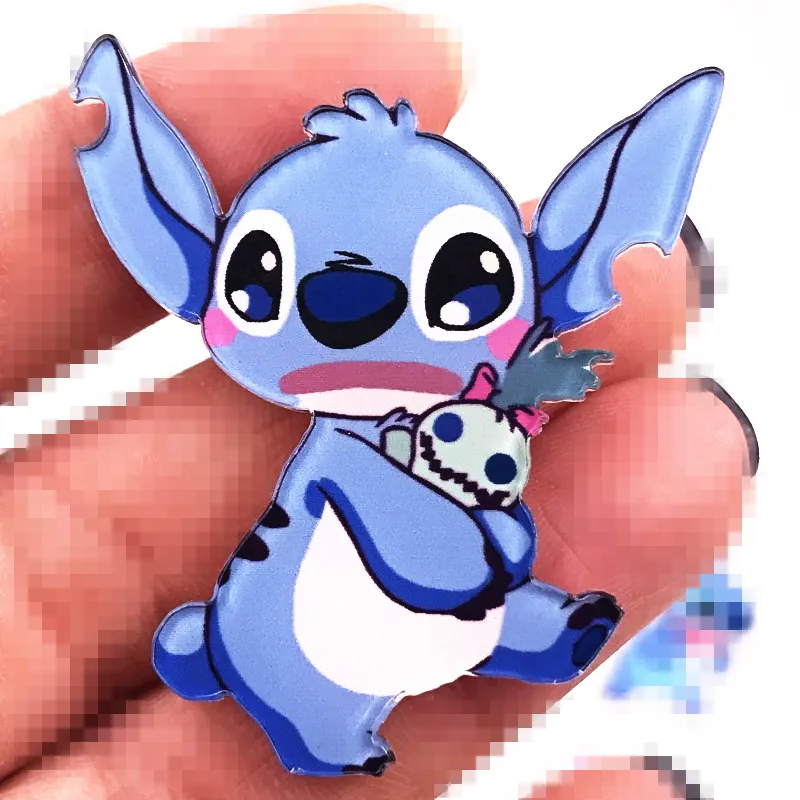 1 шт. аниме Angry Lilo& Stitch Броши для женщин Акриловые нагрудные булавки джинсовые куртки воротник значки рюкзак со значком модный подарок