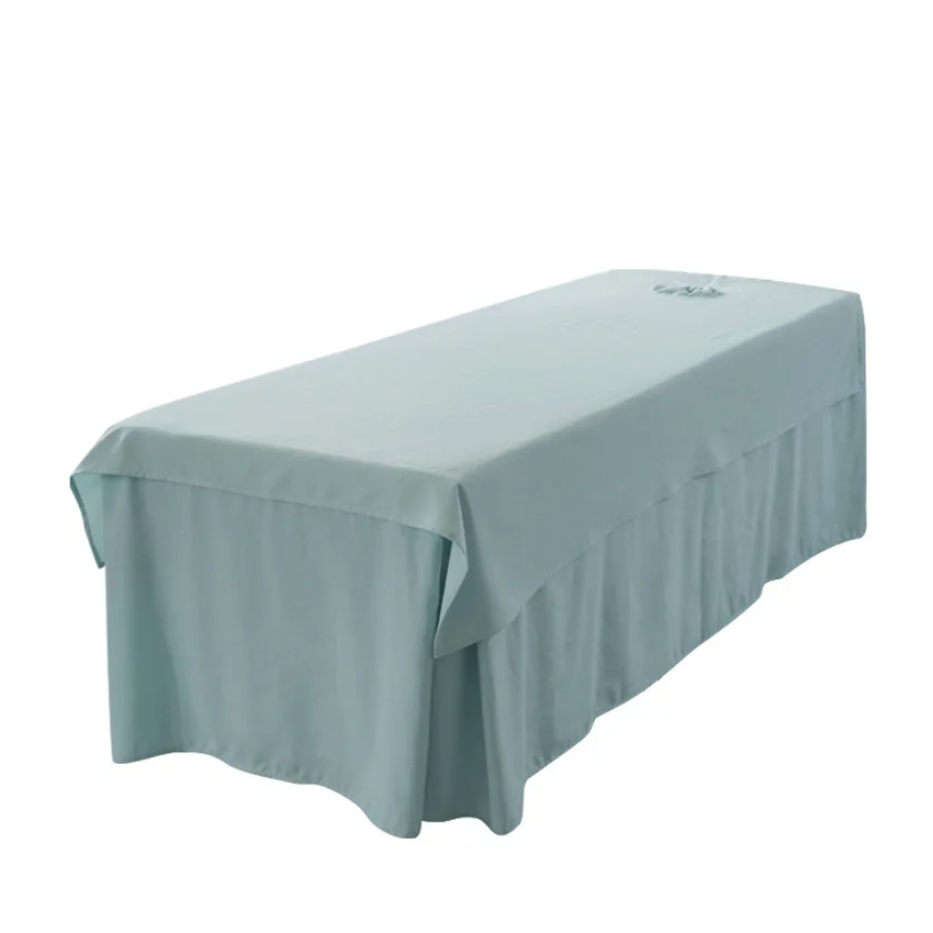Corduroy Solid Bed Sheet for Beauty Salon, Massage Table Cover, SPA Table Cover, With/No Hole, King, Queen Size, 1Pc 5