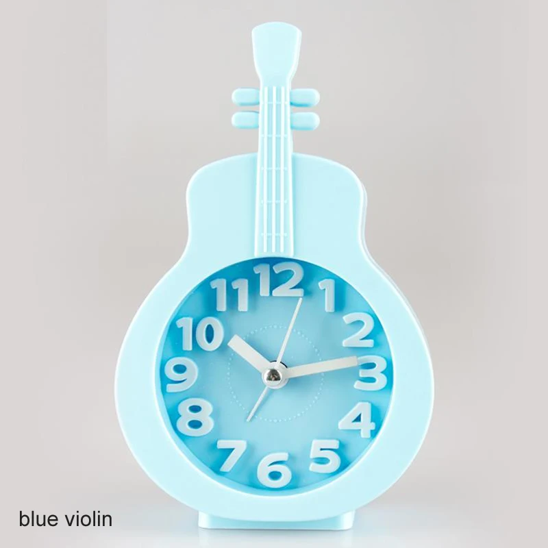 Творческий электронный палец велосипед скрипка форма бесшумный будильник Настольный Декор термонастройка цифровой номер часы детские подарки - Цвет: blue violin