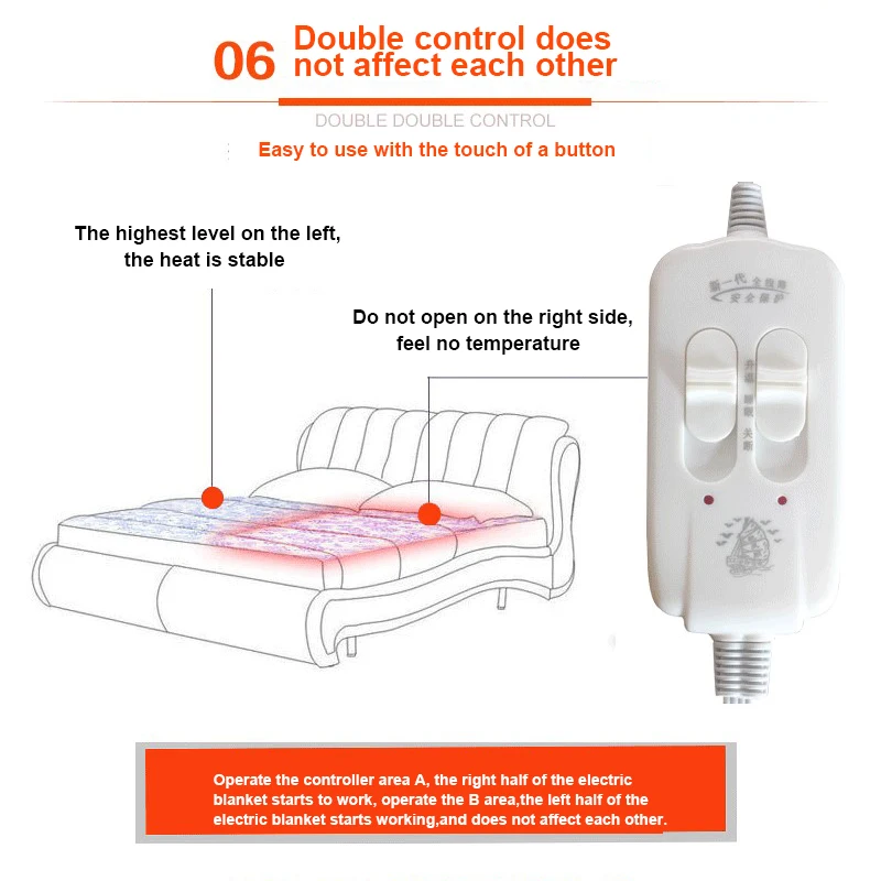 Электрическое одеяло 220 В, автоматический термостат с электрическим подогревом, одеяло с двойным подогревом, матрас с электрическим подогревом