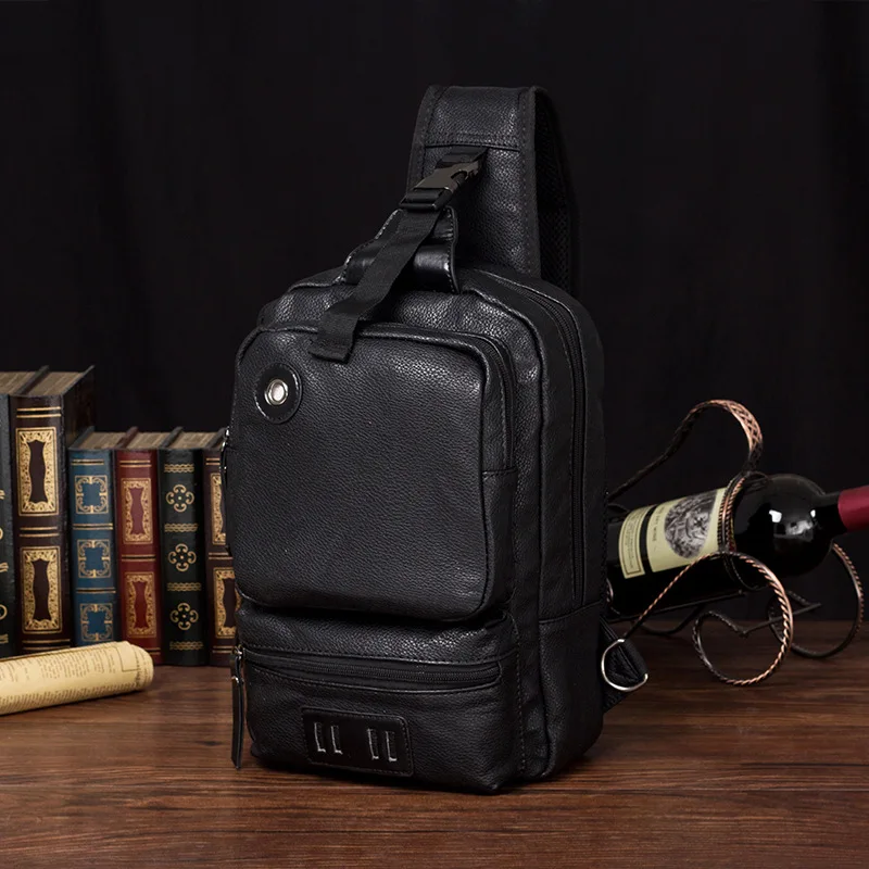 

Korean Version of The New Men's Chest Bag Retro Trend Men's Messenger Bag Chest Bag Shoulder Bag