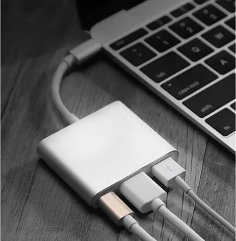 

Type-c to Hdmi 3.1 Converter Adapter Type c to hdmi HDMI/USB 3.0/Type C Adapter Type-C Aluminum For Apple Macbook