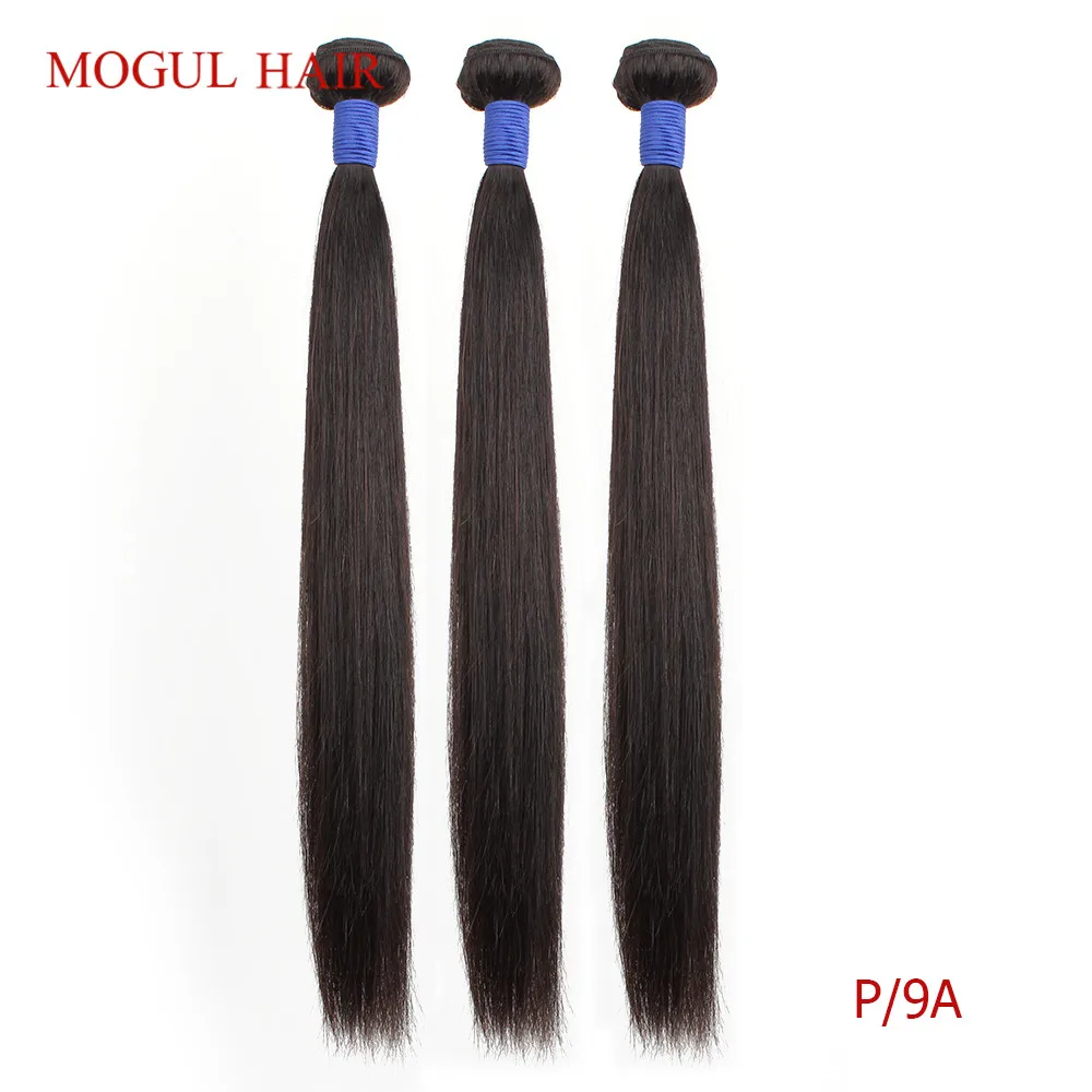 MOGUL волос Профессиональный коэффициент бразильские прямые Remy натуральные кудрявые пучки волос натуральный цвет 8-28 дюймов