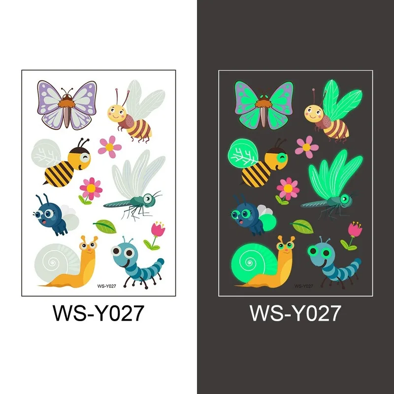 Kids Luminous Tattoo Stickers Children DIY Temporary Glow In The Dark Stickers for Children's Body Cartoon Art Sticker Glow Toys