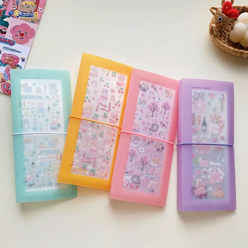 60 Slots Transparent Matte Stickers Storage Book Capacity Exhibition Photo Album Tool Card Package Button Type Photo Album Case