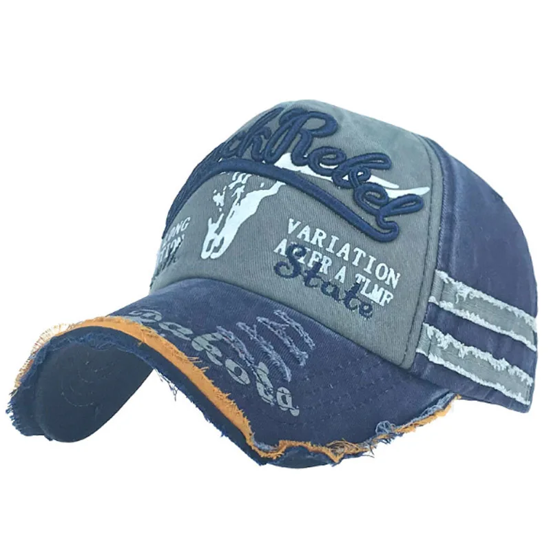 6 цветов Потертая джинсовая кепка Snapback s Осень Хлопок Письмо Новая мужская и женская бейсболка Sunblock Beisbol Casquette - Цвет: 05