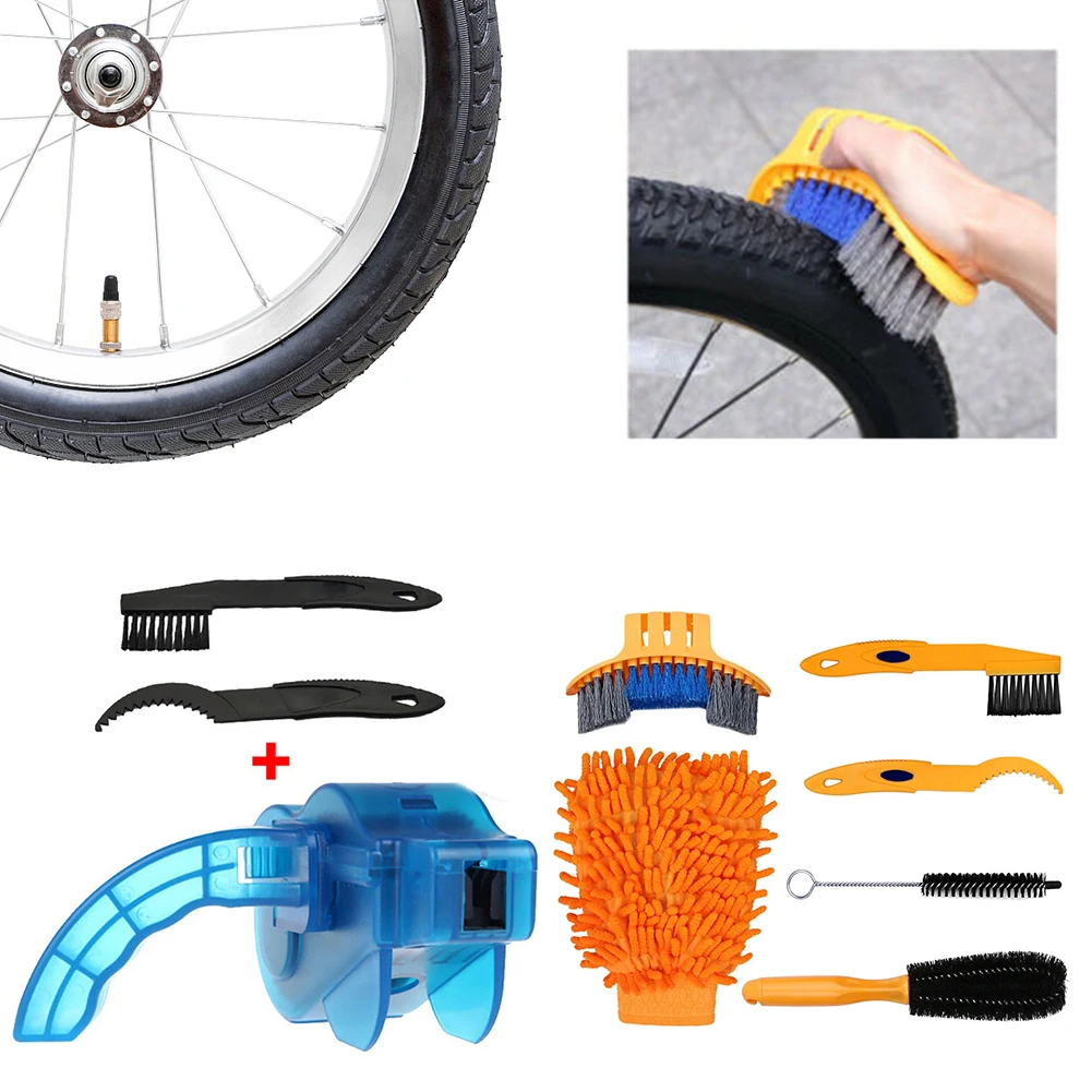 

Bicycle Chain Cleaner Scrubber Brushes Mountain Bike Wash Tool Set Cycling Cleaning Kit Bicycle Repair Tools Dropship