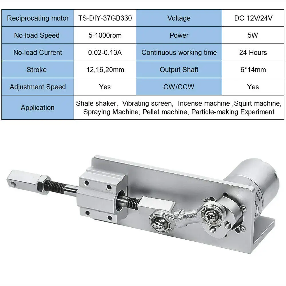 

Small DIY Design Reciprocating Cycle Linear Actuator with DC Gear Motor 24 Volt Stroke 20mm 300 Rpm Fast Shipping To Russia