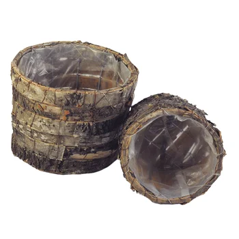 

2PCS Cane Grass Woven Flowerpot Handwork Decorated Gardening Basket Garden Potted for Home Balcony Decoration - Size S and L