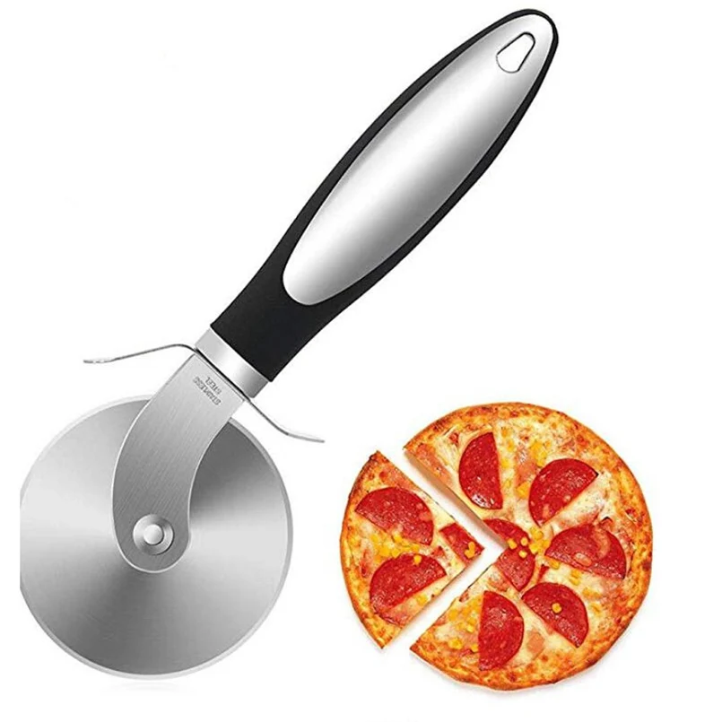 Stainless steel pizza cut cake pastry pancake pie round food slicer wheel slicer blade for easy thin and crisp pizza 30O7 (1)