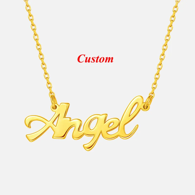 

Customized Fashion Stainless Steel Name Necklace Personalized Letter Gold Choker Necklace Pendant Nameplate Custom Jewelry Gift