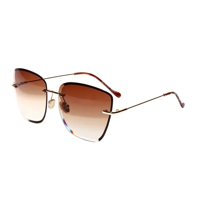Lunette De Soleil, ретро очки с прозрачными прогрессивными цветными линзами, солнцезащитные очки без рамки, цветные Квадратные Солнцезащитные очки с кристаллами