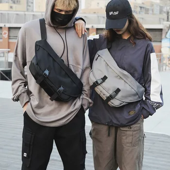 

Large Capacity Women Waist Bag Canvas Fanny Pack Multifunction Unisex Belt Bag Hip Hop Crossbody Chest Bags Fashion Banana Purse