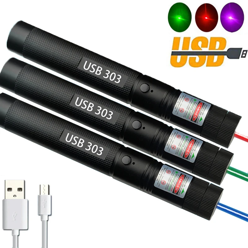 Lazer I aret i USB arj 303 Y ksek G 5 MW K rm z Mor Nokta Ye il 