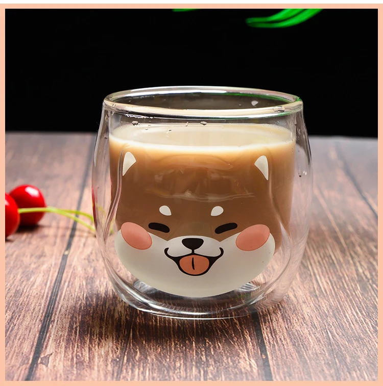Cute Shiba Inu Double-Layer Isolated Dog Mug, Tea Cup, Leite, Animal Café, Vidro, Natal, Aniversário, Girl Gifts 10 H91e2fb22645f4ce9a169153f8539d3b5Y